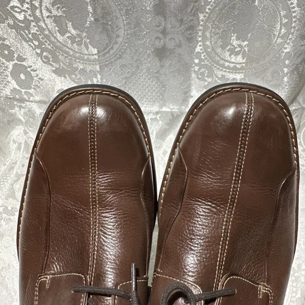 JOHNSTON & MURPHY Sheep Skin Leather Shoes Made In Brazil- Brown- Size 10.5